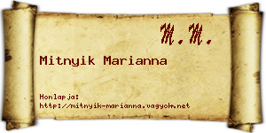 Mitnyik Marianna névjegykártya